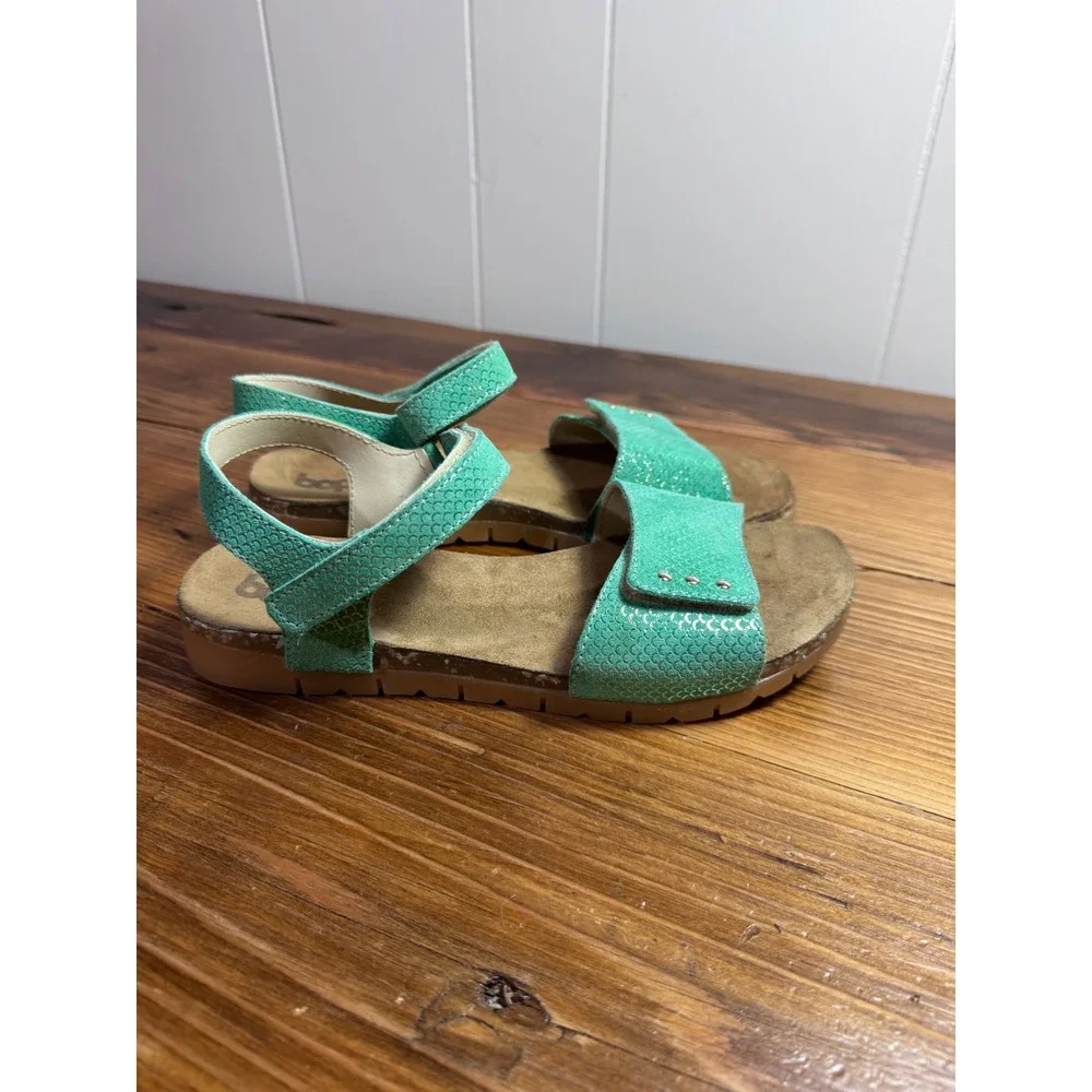 Bopy Seafoam Green‎ Leather Sandals EU 37 Youth 5 Adjustable Comfort Footbed